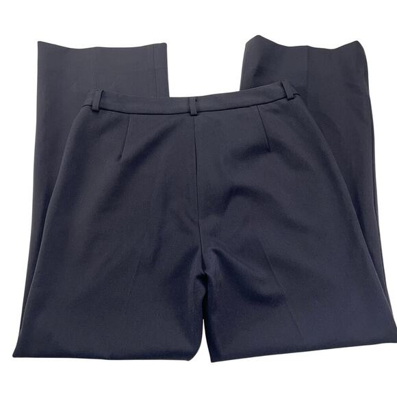 Theory Charcoal Gray Flat Front Pocketless Wide Leg Dress Pants Size 10 - Picture 7 of 9